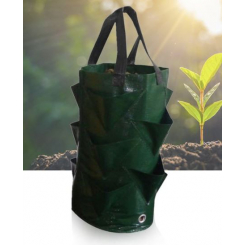 Горшок для растений объемом 3 галлона с ручками, дышащий, для внутренней и наружной посадки, зеленый