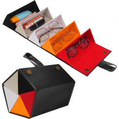 Складной дорожный органайзер для очков с 5 отделениями из полиуретана, подвесной футляр для хранения очков, унисекс