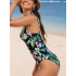 Тропический купальник с V-образным вырезом и завязками на спине