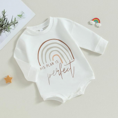 Комбинезон для новорожденных из хлопка с длинными рукавами и принтом