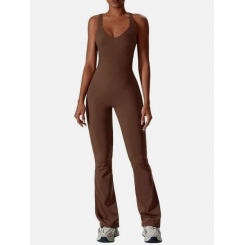 Женский комбинезон REORIA с V-образным вырезом — облегающий