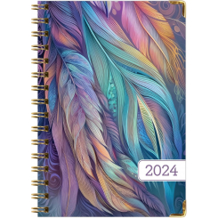 Глобальный печатный твердый переплет 2024 планнер, примерно 14 см x 20,3 см, ежедневник с недельной и месячной разметкой