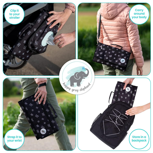 Пеленальный матрасик с плечевым ремнем и подушкой для головы, с карманами, переносной для новорождённых