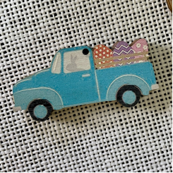 Деревянный пасхальный декор, машина с яйцами