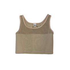 Бежевый топ с сетчатой спиной