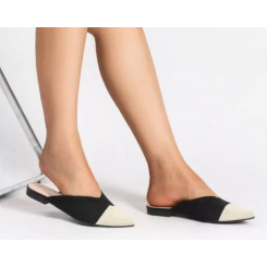 Остроносые мюли из ткани