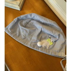 Чехол для корзины (синяя клетка, белый заяц)