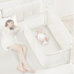 Детская кроватка WALALLA 3в1, алюминий/сетчатый материал, переносная, белая, 127×68×75 см