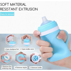 Бутылочка для кормления младенца 150 мл с широким мягким силиконовым носиком