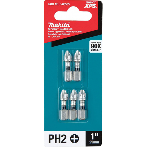 Makita E-00555 Impact XPS #2 Phillips 1" Вставная насадка, 5 шт./уп.