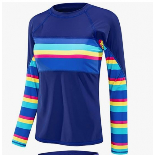 Женский rash guard с длинными рукавами для плавания с защитой UPF 50+ 
