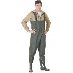 Полукомбинезон рыбацкий влагозащитный из ПВХ с высокими сапогами