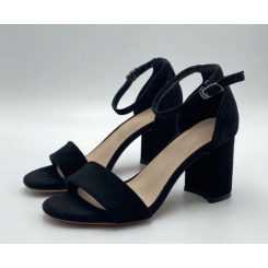 Босоножки черные, замшевые