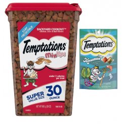 Набор лакомств для кошек: мягкие и хрустящие, с ароматом барбекю, лососем и тунцом — (860 г)