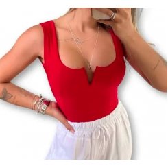 Женское боди из полиэстера с V-образным вырезом 