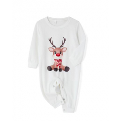 Детский боди, белый с оленем