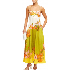 Летнее длинное платье с цветочным принтом и бохо-стилем