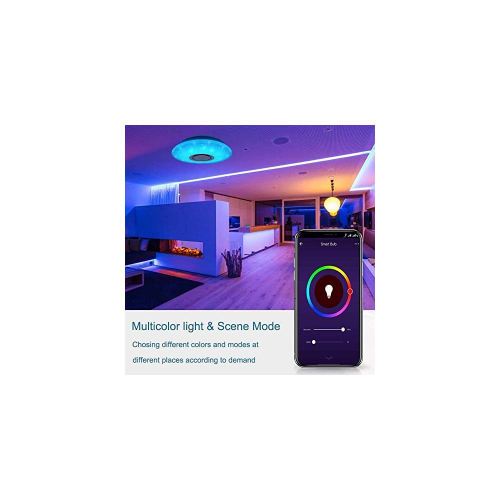 Умный потолочный светильник с Bluetooth-колонкой и Wi-Fi — 36 Вт, RGB, управление через пульт, Alexa и Google Home