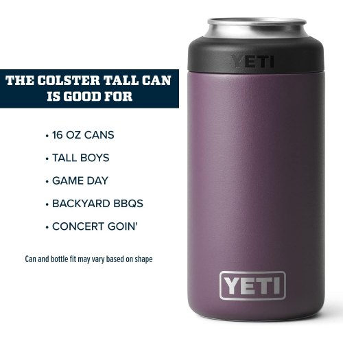 Термодержатель для напитков YETI High Colster 16 унций, нержавеющая сталь, вакуумная изоляция, подходит для высоких банок и бутылок