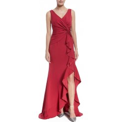 Женское длинное вечернее платье бордового цвета