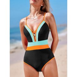 Купальник с V-образным вырезом цельный 