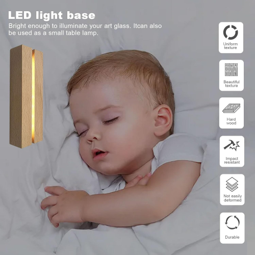Подсвечник-подставка из дерева с LED-подсветкой (USB-зарядка)