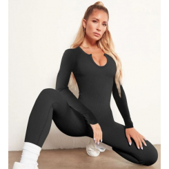 Женский облегающий спортивный комбинезон для йоги OQQ — длинный рукав, универсальный для тренировок