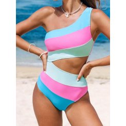 Цельный купальник с вырезом на талии