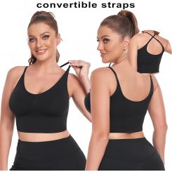 Чёрный спортивный бра-топ