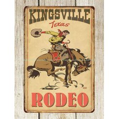 Металлическая табличка Kingsville Texas Rodeo в винтажном стиле, 20 × 30 см