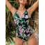Тропический купальник с V-образным вырезом и завязками на спине