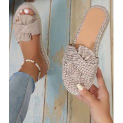 Женские легкие тапочки на платформе с бантом