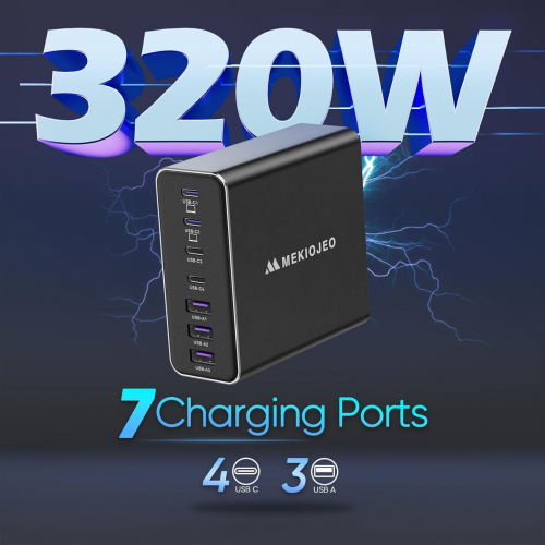 Зарядное устройство USB C из алюминиевого сплава мощностью 320 Вт