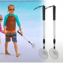 Телескопический пляжный совок для просеивания песка + сумочка для ракушек 