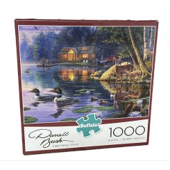 Пазлы на 1000 деталей, дом у озера