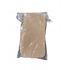 Колготки в сетку со стразами, телесного цвета 