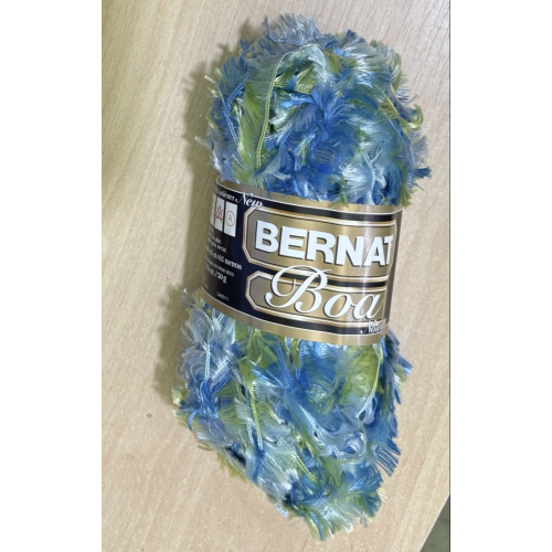 Нитки Bernat boa, 50g / 65m, зелено-голубые