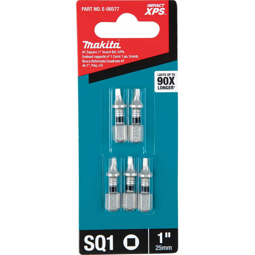 Makita E-00577 Вставка Impact XPS #1, квадратная, 1 дюйм, 5 шт./уп.