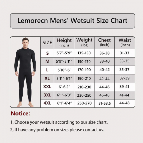 Lemorecn Ultra Stretch 5 мм мужской гидрокостюм из неопрена