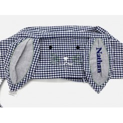 Чехол для корзины (синяя клетка, заяц)