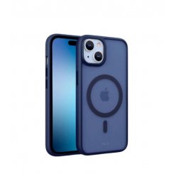 Магнитный чехол для iPhone 15 с поддержкой MagSafe, полупрозрачный матовый, защитный чехол для женщин и мужчин, синий