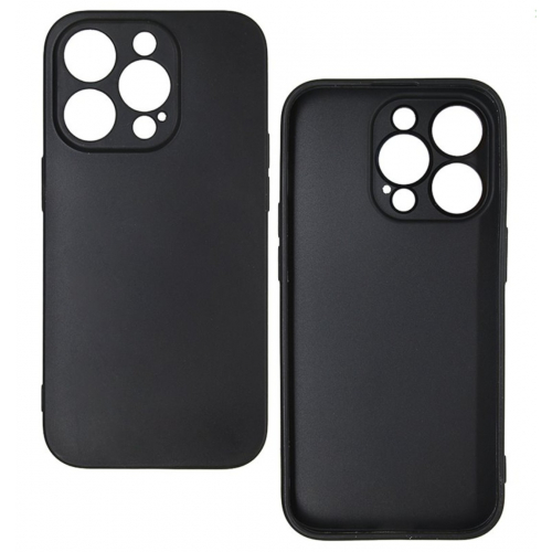 Чехол для Apple iPhone 14 Pro Max, Joy (Black matt), матовый силикон, черный