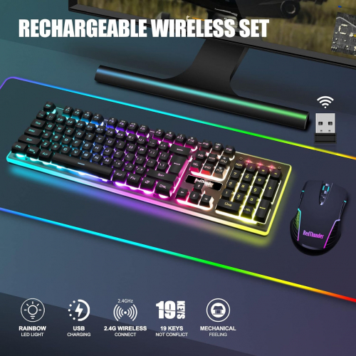 Беспроводная игровая клавиатура и мышь RedThunder K10