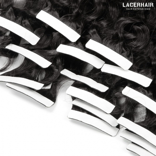 Лента Lacerhair с глубокими волнами для наращивания волос, натуральные волосы